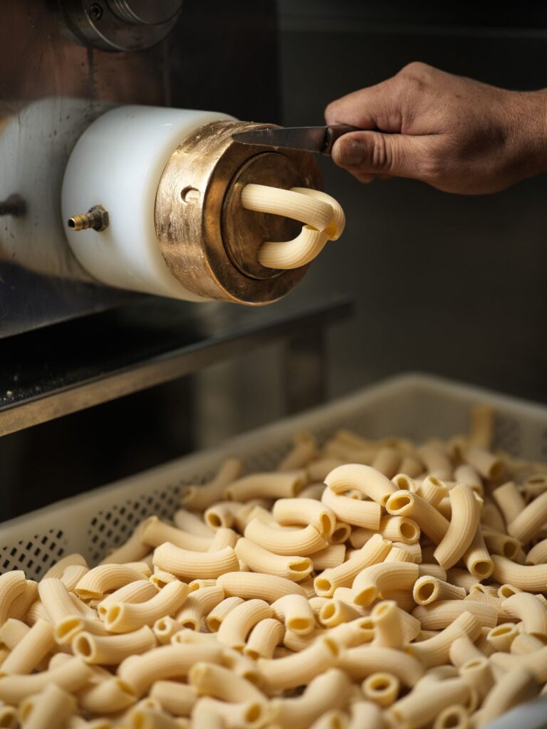 Maccheroni frais à la sortie de la machine, Le Cherche-Midi
