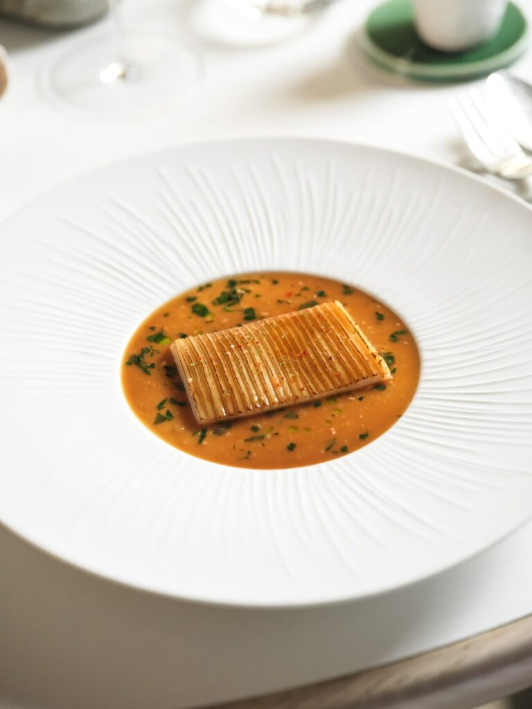 Calamar strié dans un bouillon aux herbes, Fabien Ferré, Le Castellet